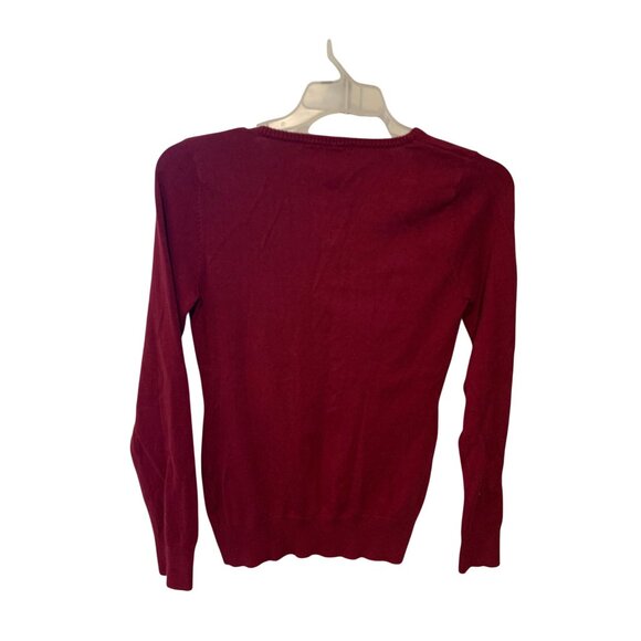 Vintage Y2k Womens Size XL Long Sleeve Pullover Sweater Burgundy round Neck - Picture 3 of 4